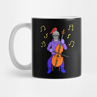 Cute cartoon knight playing cello Mug